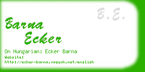 barna ecker business card